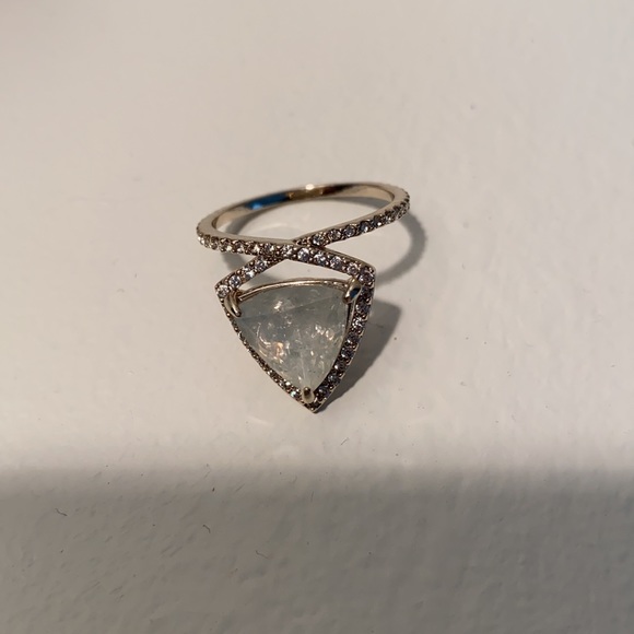 NEW - Stella & Dot Diamond and Opal Cocktail ring - Picture 2 of 4